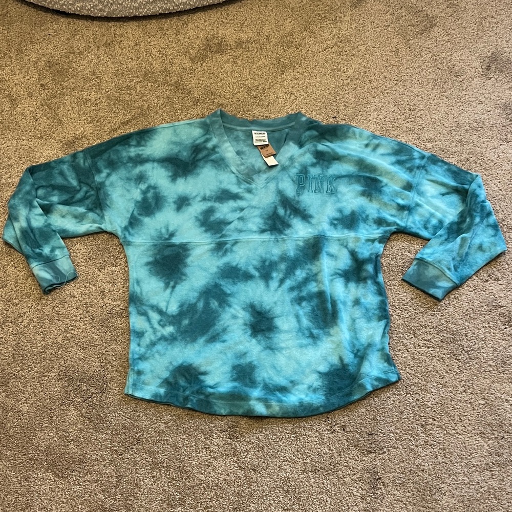 VS Pink Long Sleeve terry tie dye shirt